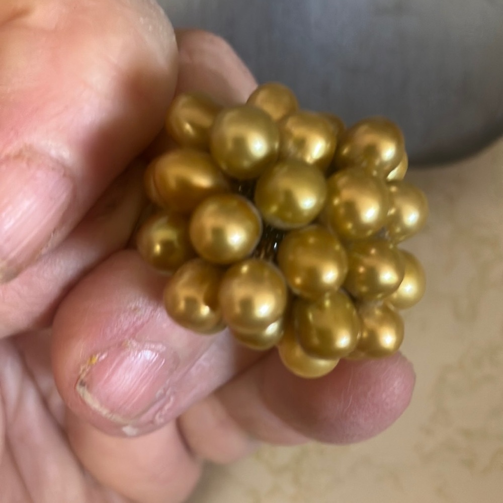FINAL MARKDOWN Adjustable Gold Cluster Bead Ring